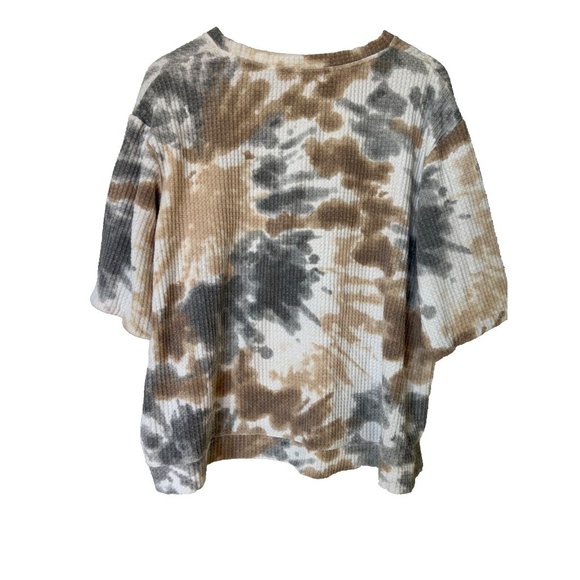 Womens top, size 3 X, tie dye look, neutral tones - Picture 1 of 9